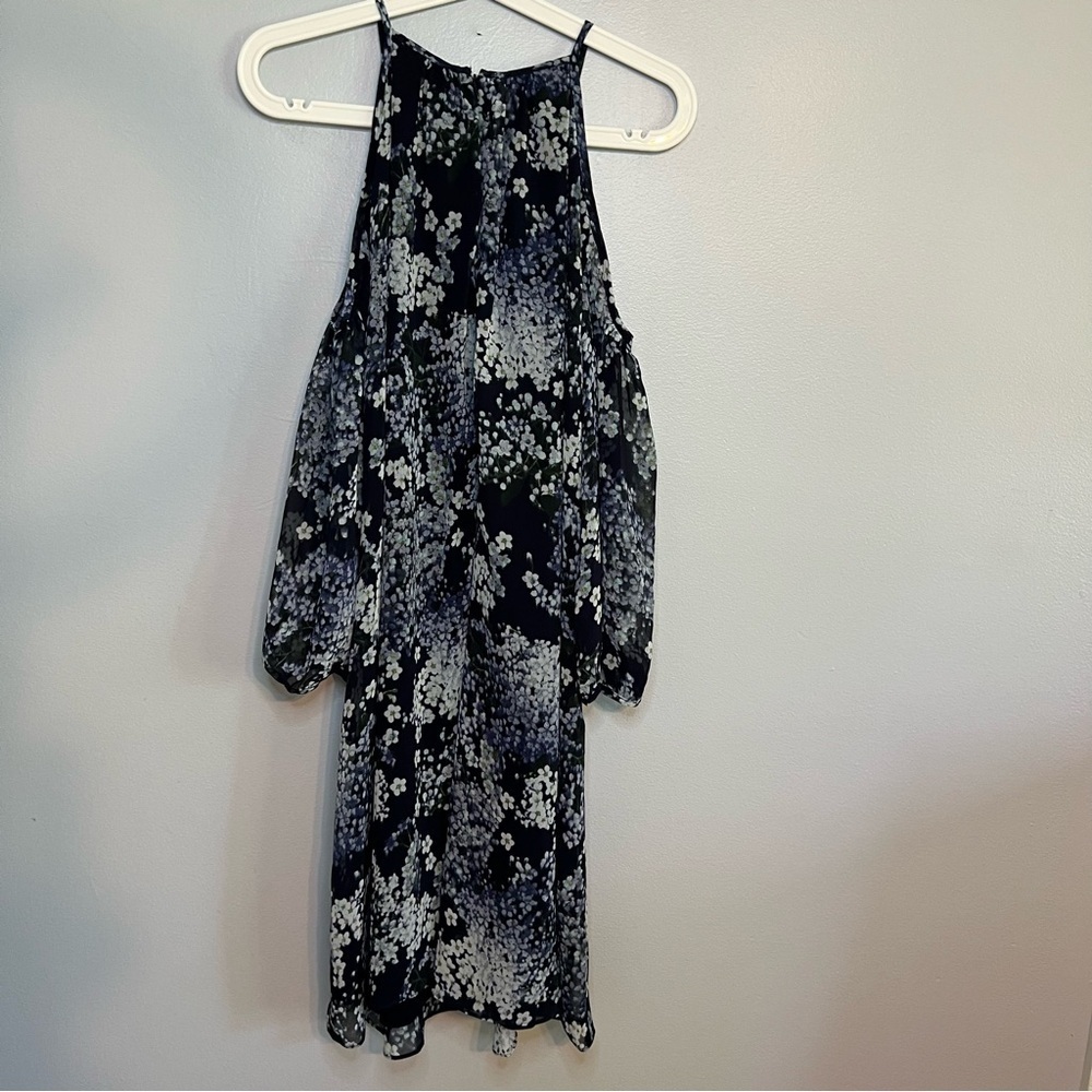 AMERICAN LIVING Floral Georgette Cold Shoulder Shift Dress Flowy Sz 16 Bloomcore - Picture 11 of 14